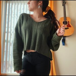 Forrest green rubbed sweater